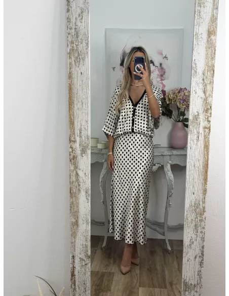 Conjunto Mena lunares negro