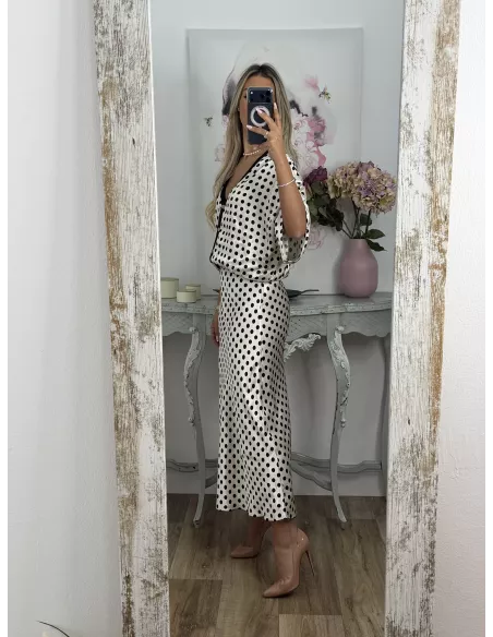 Conjunto Mena lunares negro