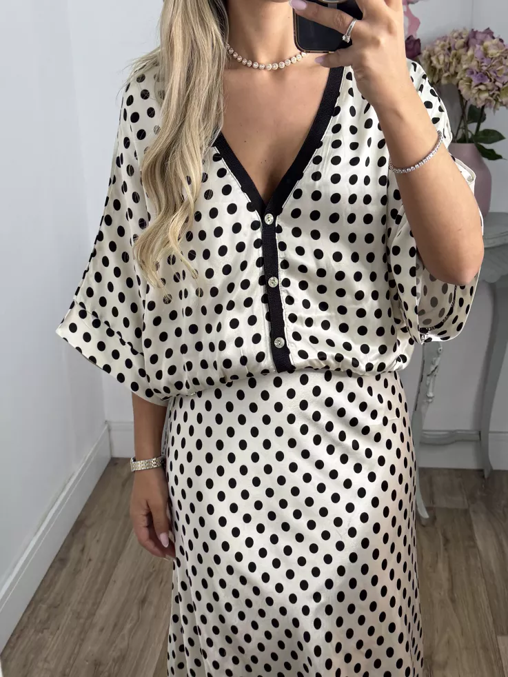 Conjunto Mena lunares negro