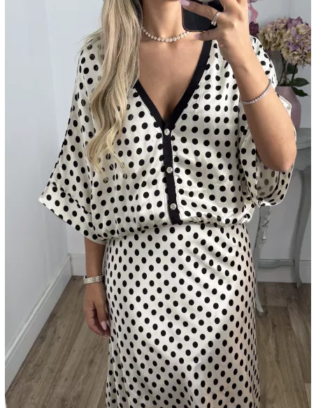 Conjunto Mena lunares negro