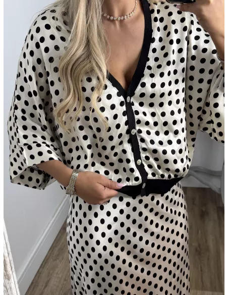 Conjunto Mena lunares negro