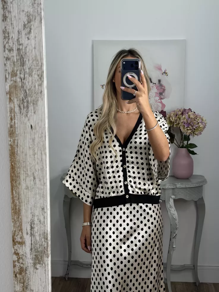Conjunto Mena lunares negro