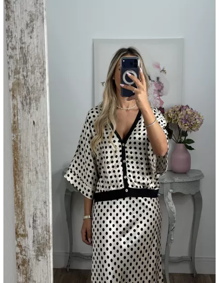 Conjunto Mena lunares negro