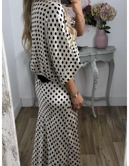 Conjunto Mena lunares negro