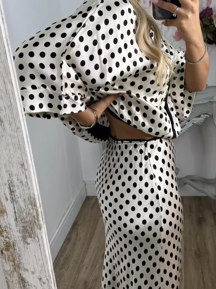 Conjunto Mena lunares negro