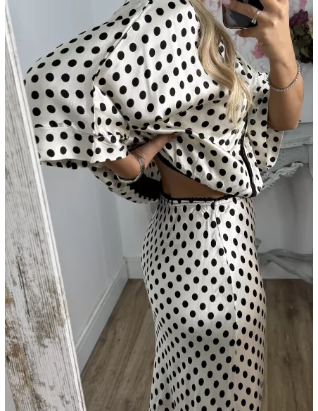 Conjunto Mena lunares negro