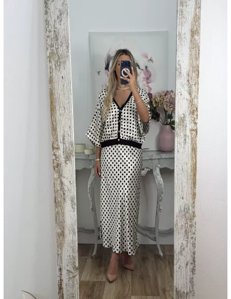 Conjunto Mena lunares negro