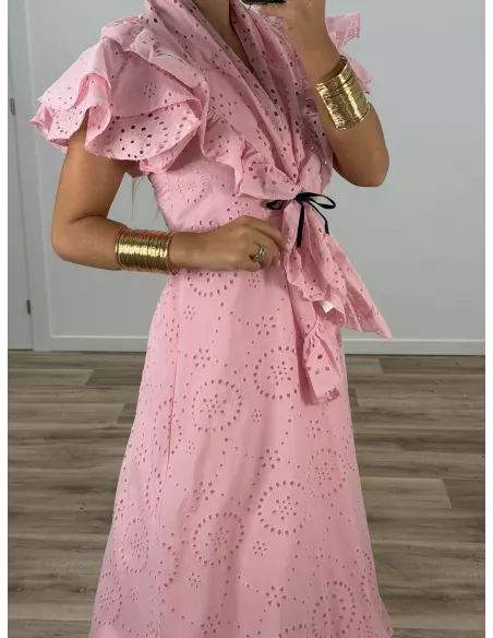 Bata perforada rosa bebe