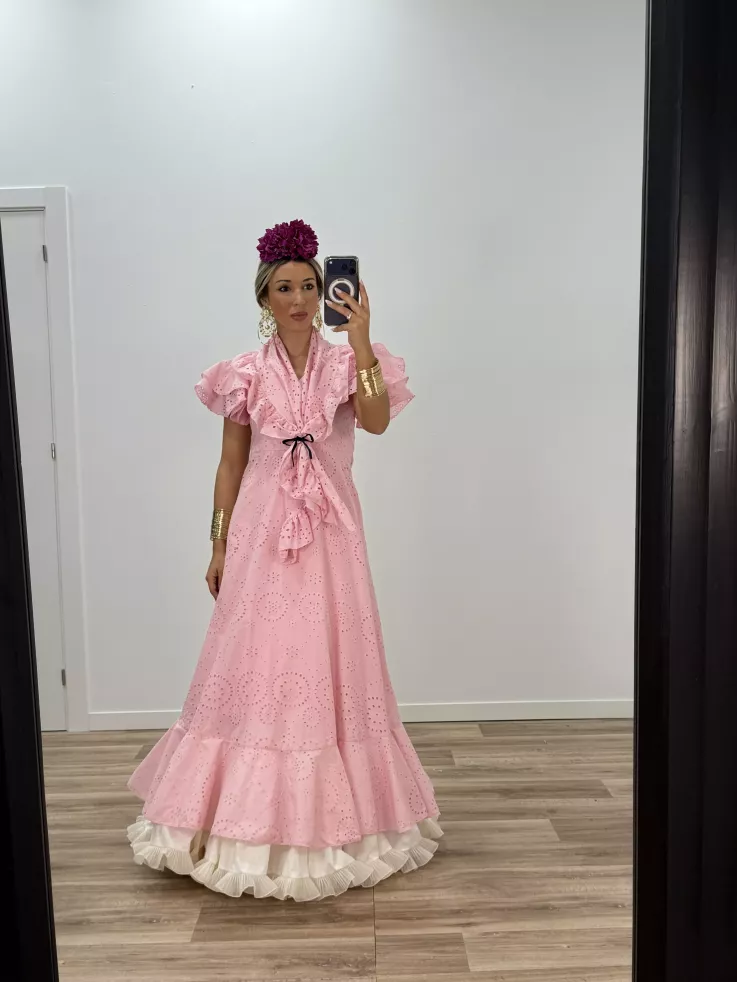 Bata perforada rosa bebe