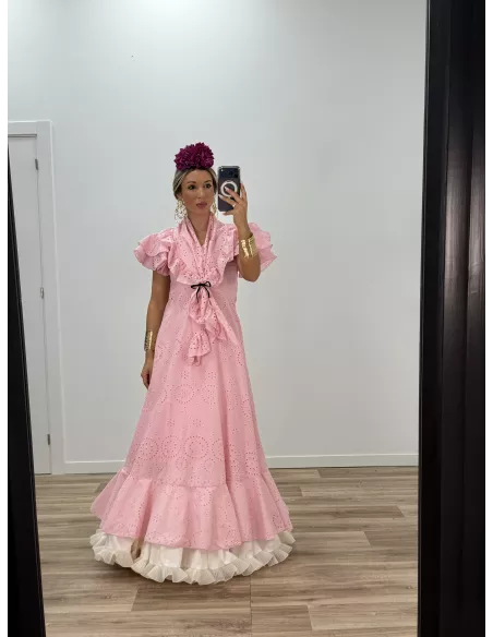 Bata perforada rosa bebe