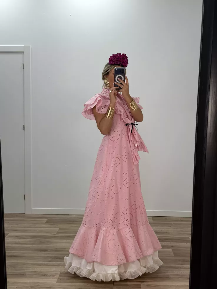 Bata perforada rosa bebe