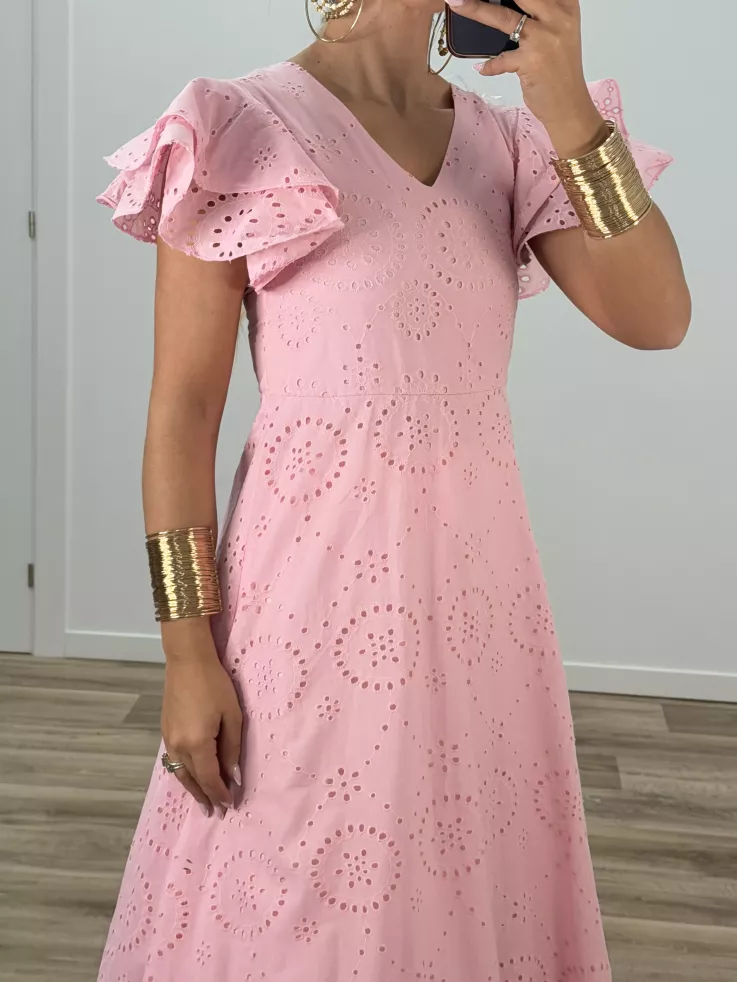 Bata perforada rosa bebe