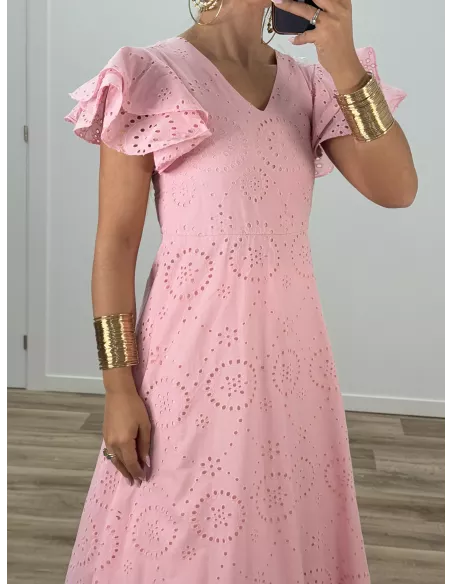 Bata perforada rosa bebe