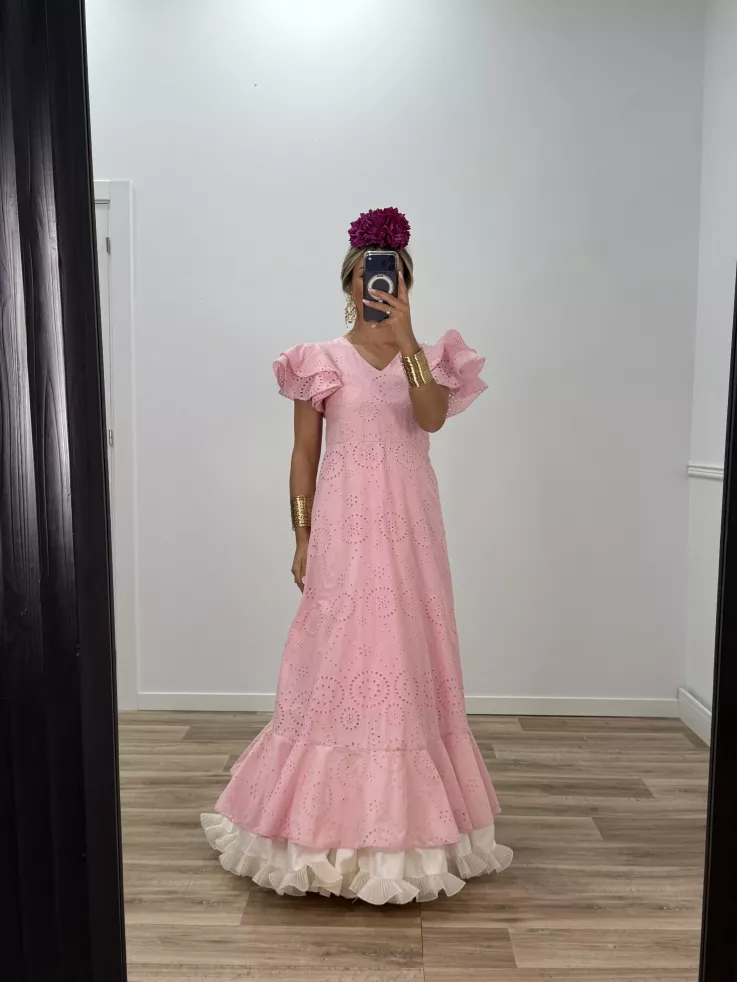 Bata perforada rosa bebe