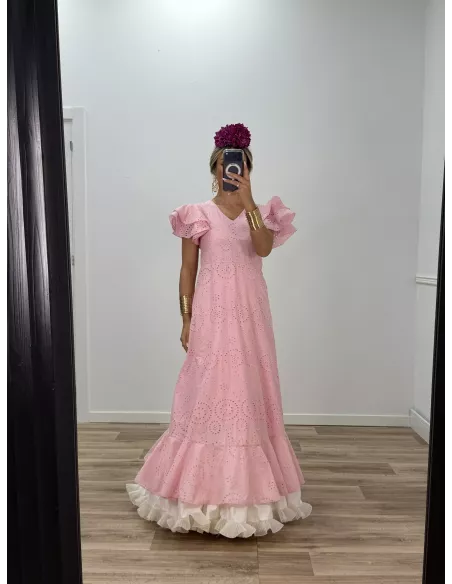 Bata perforada rosa bebe
