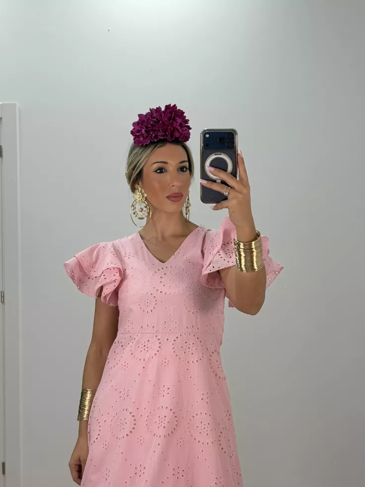 Bata perforada rosa bebe