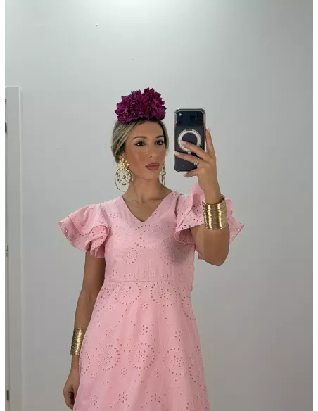 Bata perforada rosa bebe