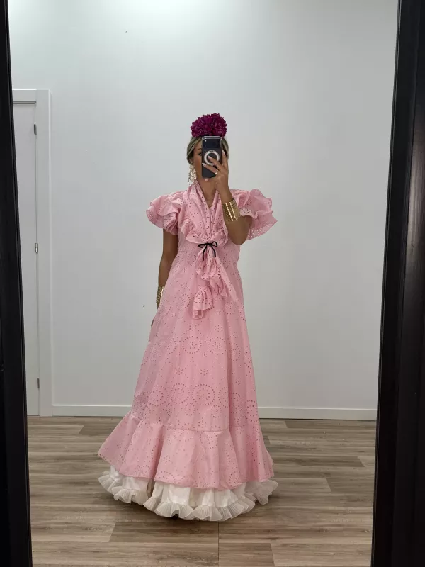 Bata perforada rosa bebe