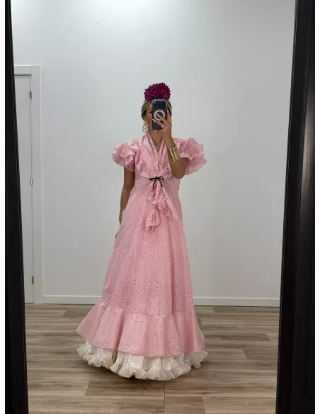 Bata perforada rosa bebe