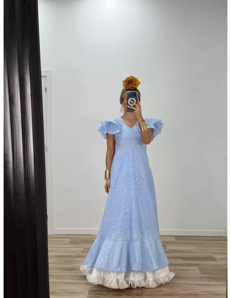 Bata perforada azul