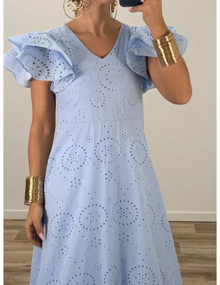 Bata perforada azul