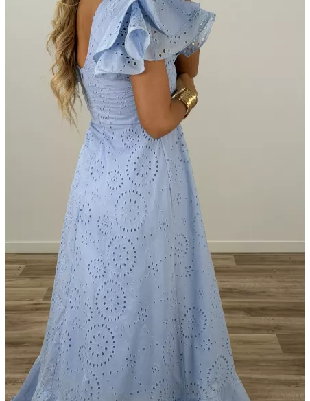 Bata perforada azul