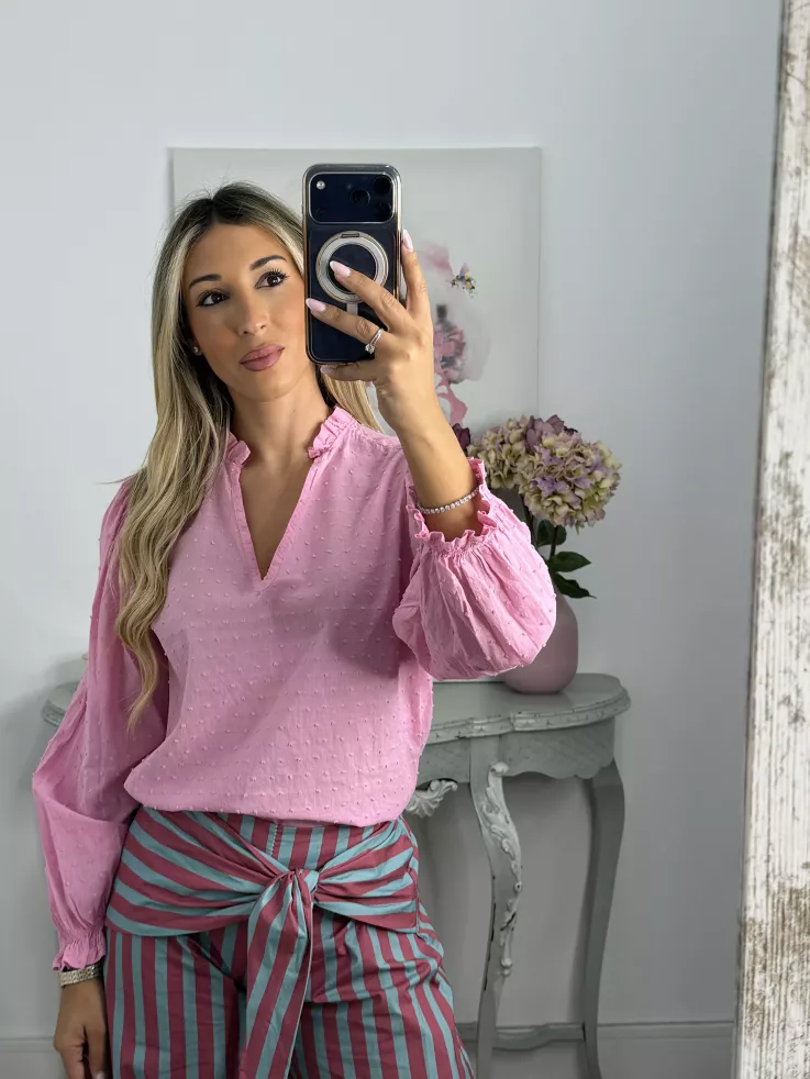 Camisa Plumeti rosa