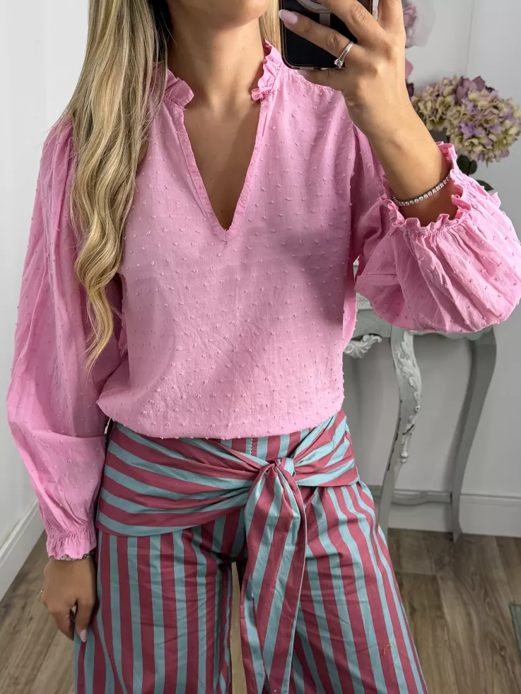 Camisa Plumeti rosa