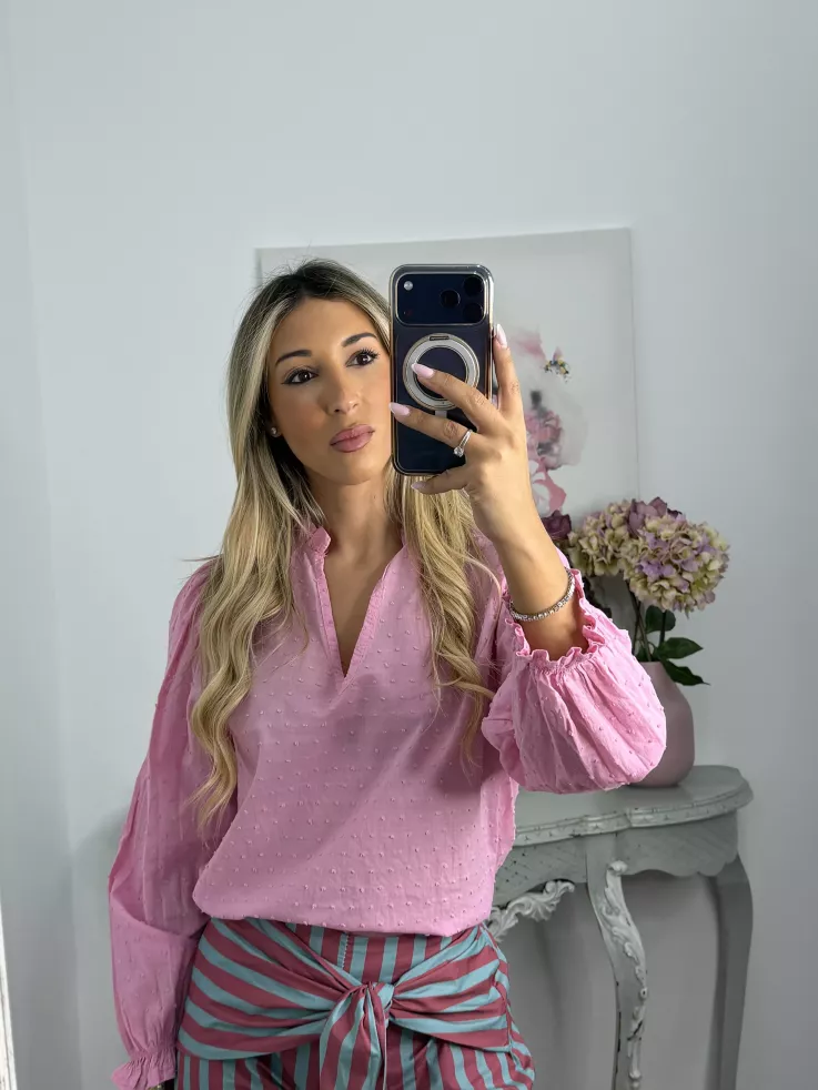 Camisa Plumeti rosa