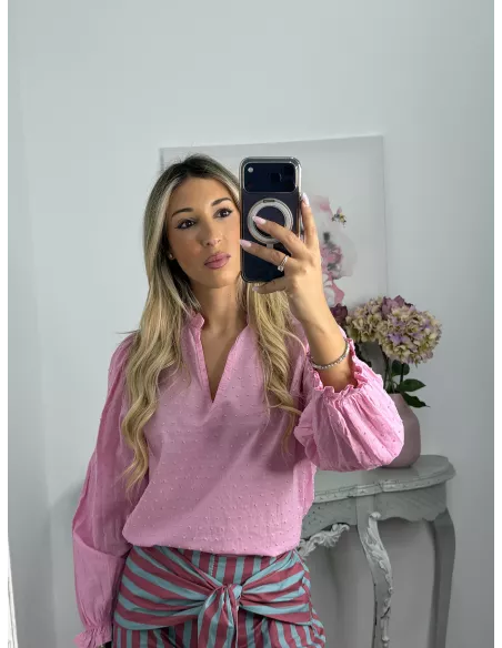 Camisa Plumeti rosa