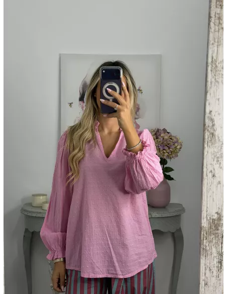 Camisa Plumeti rosa