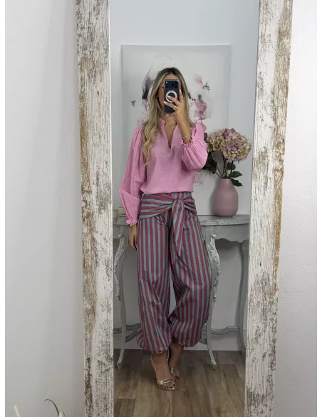 Camisa Plumeti rosa