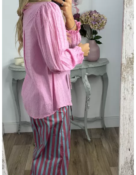 Camisa Plumeti rosa