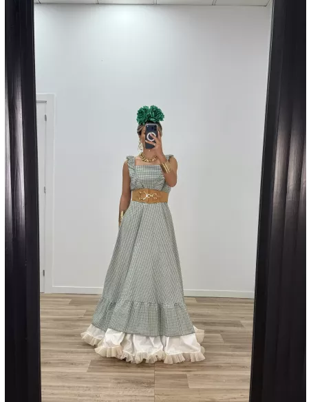 Bata Córdoba vichy verde kaki