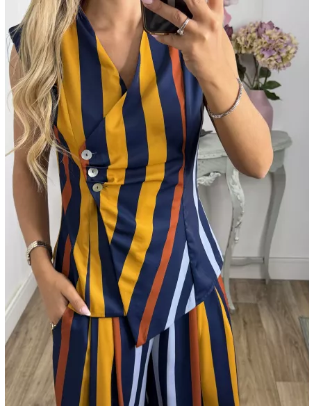 Conjunto Emma rayas azul