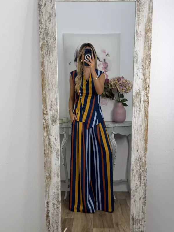 Conjunto Emma rayas azul