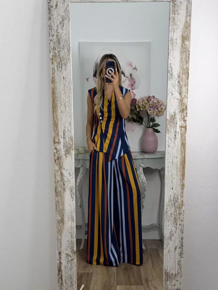 Conjunto Emma rayas azul