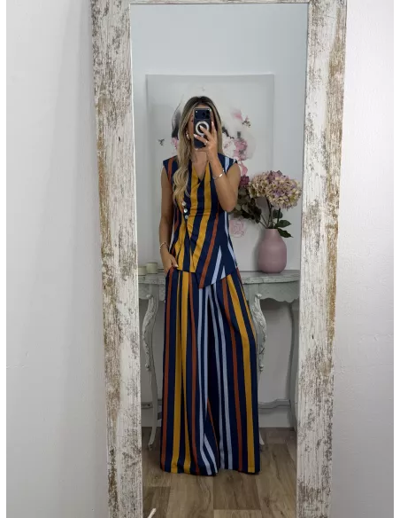 Conjunto Emma rayas azul