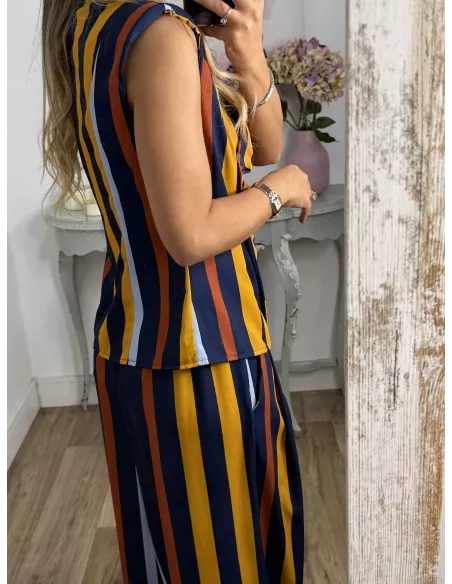 Conjunto Emma rayas azul