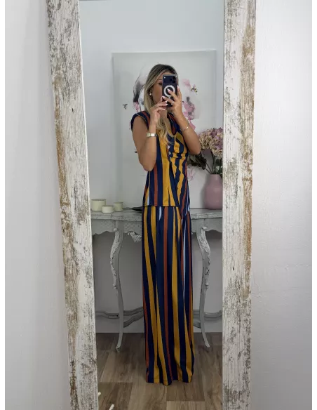 Conjunto Emma rayas azul