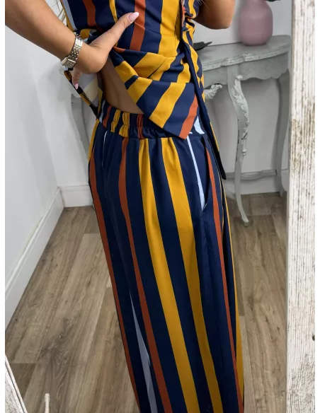 Conjunto Emma rayas azul