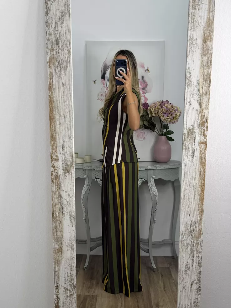Conjunto Emma rayas marrón