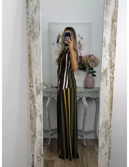 Conjunto Emma rayas marrón