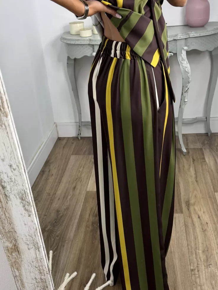 Conjunto Emma rayas marrón