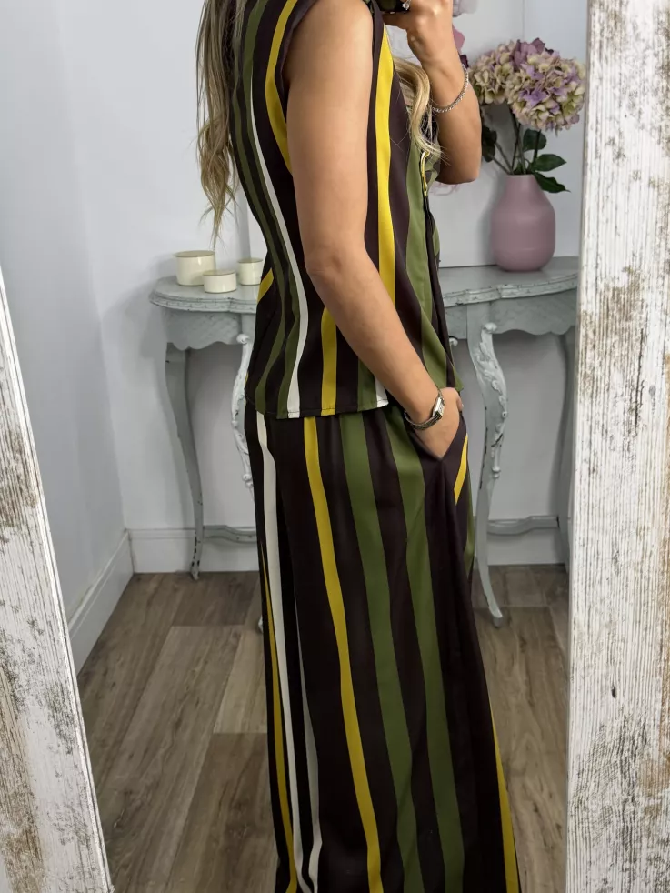 Conjunto Emma rayas marrón