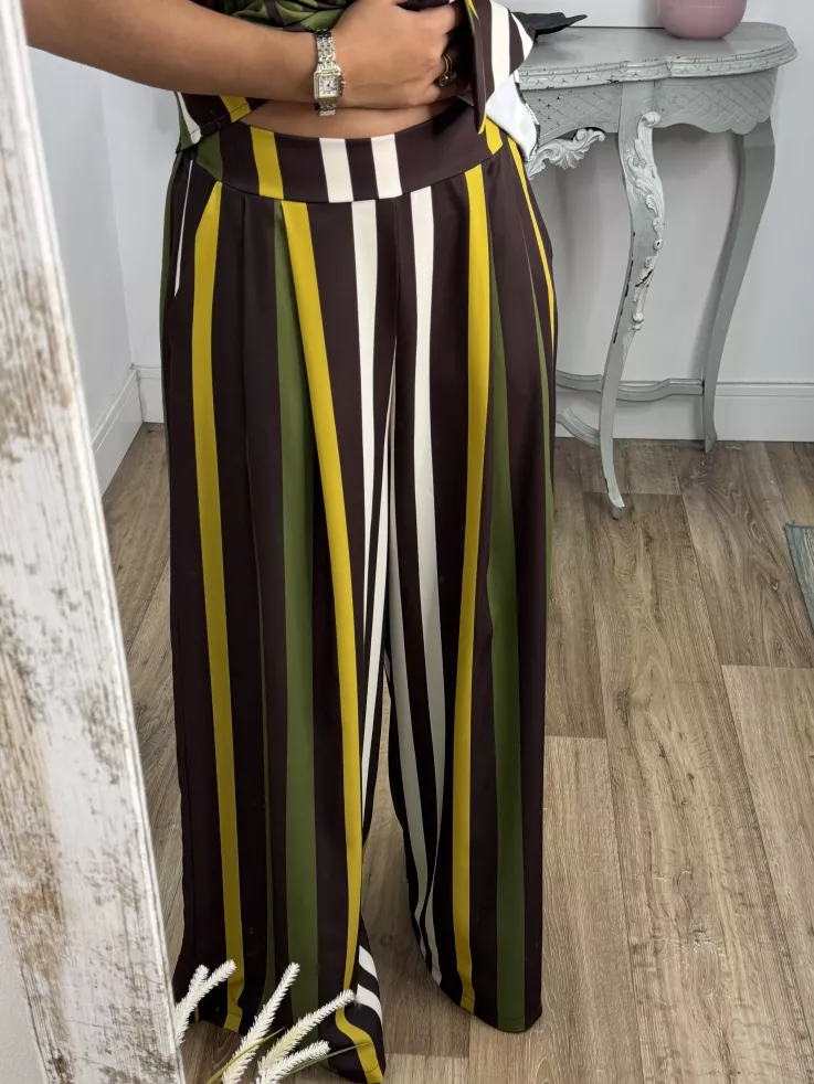 Conjunto Emma rayas marrón