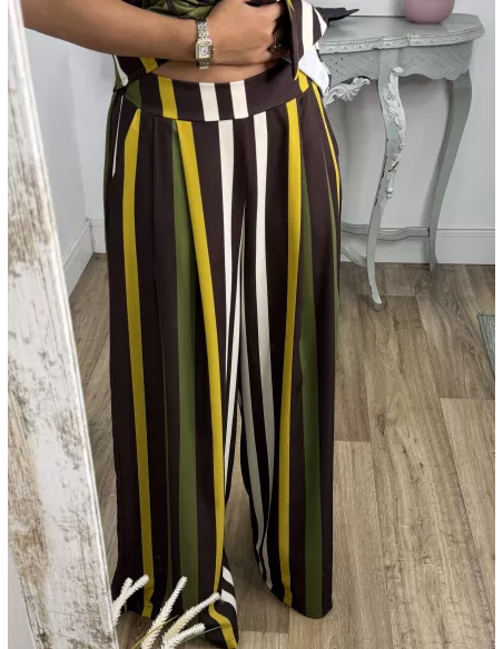 Conjunto Emma rayas marrón