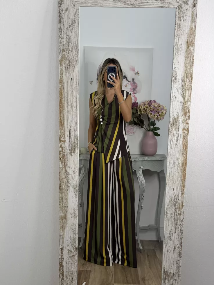 Conjunto Emma rayas marrón