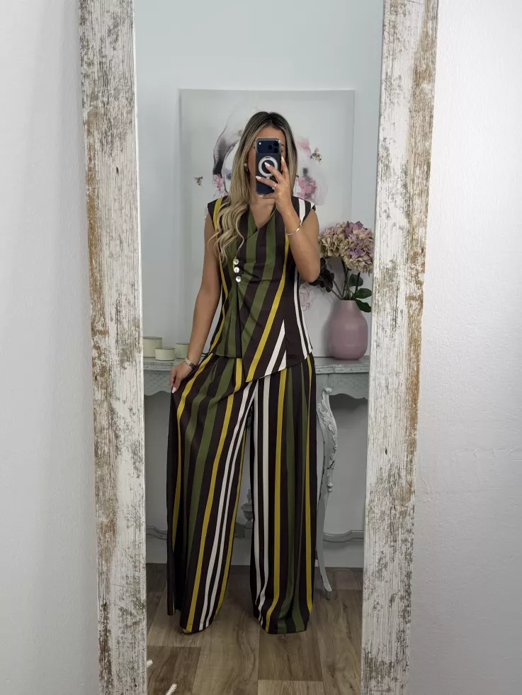 Conjunto Emma rayas marrón