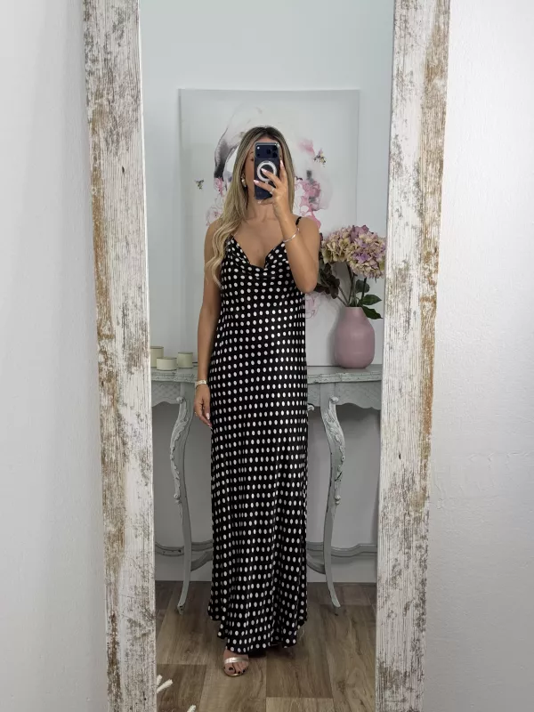 Vestido Gabi negro lunares